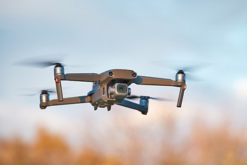 Image showing Drone flying outdoors