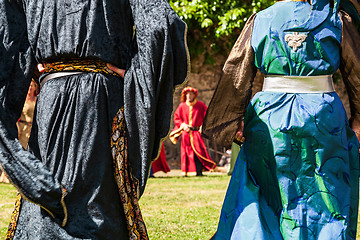 Image showing Medieval costumes  during a festival in Brittany