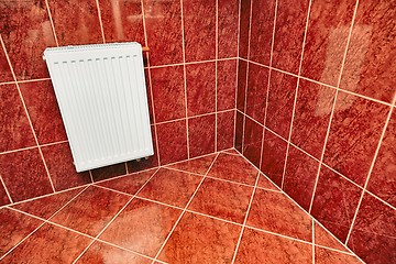 Image showing Tiled bathroom floor