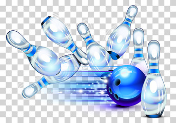 Image showing Playing a blue bowling Game