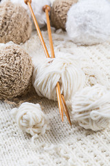 Image showing Wool for knitting with knitting needles