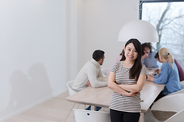 Image showing Startup Business Team At A Meeting at modern office building