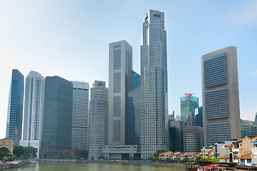 Image showing Singapore Downtown. Morning skyline