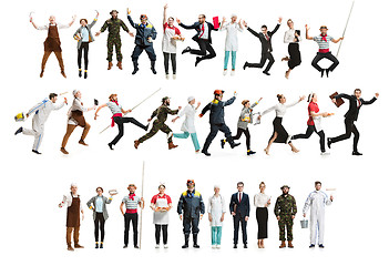 Image showing Montage about different professions