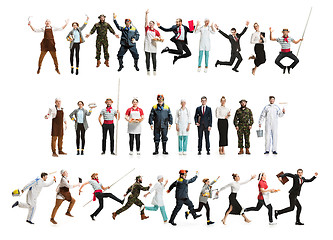 Image showing Montage about different professions