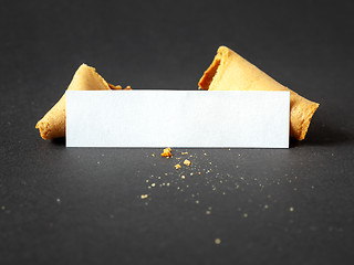 Image showing a fortune cookie with a blank paper for your message