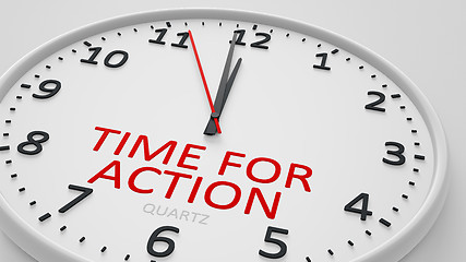 Image showing time for action modern bright clock style 