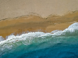 Image showing flight over a beach near Ancony Italy