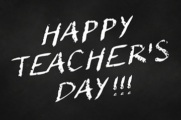 Image showing happy teacher\'s day written on a chalkboard