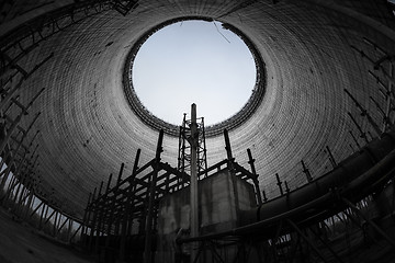 Image showing Cooling Tower of Reactor Number 5 In at Chernobyl Nuclear Power Plant, 2019