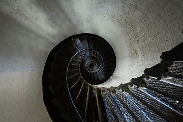 Image showing Spiral staircase going upwards