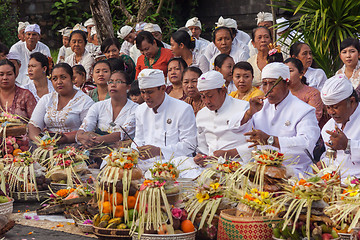 Image showing Bali, Indonesia - Feb 2, 2012 - Hari Raya Galungan and Umanis Galungan holiday fesival parade - the days to celebrate the victory of Goodness over evil, on February 2nd 2012 on Bali, Indonesia