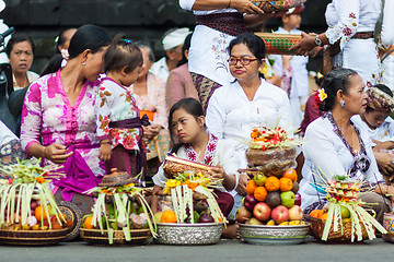 Image showing Bali, Indonesia - Feb 2, 2012 - Hari Raya Galungan and Umanis Galungan holiday fesival parade - the days to celebrate the victory of Goodness over evil, on February 2nd 2012 on Bali, Indonesia