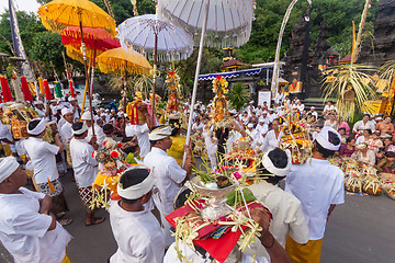 Image showing Bali, Indonesia - Feb 2, 2012 - Hari Raya Galungan and Umanis Galungan holiday fesival parade - the days to celebrate the victory of Goodness over evil, on February 2nd 2012 on Bali, Indonesia