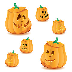 Image showing Set of halloween pumpkins with variations of illumination, part 19