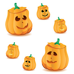 Image showing Set of halloween pumpkins with variations of illumination, part 20