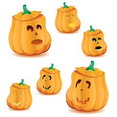 Image showing Set of halloween pumpkins with variations of illumination, part 21