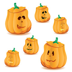 Image showing Set of halloween pumpkins with variations of illumination, part 24