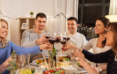 Image showing happy family having dinner party at home