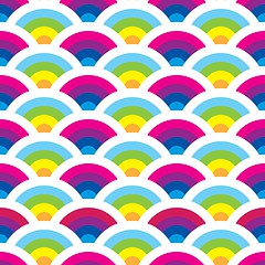 Image showing Bright seamless pattern with half rounds and curls