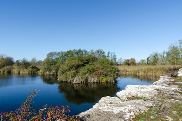 Image showing Beautiful lake in an old open stone pit