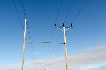 Image showing Power line poles