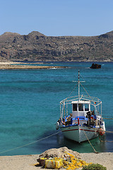 Image showing Fishing boat near the Gramvousa coast, Crete island, Greece