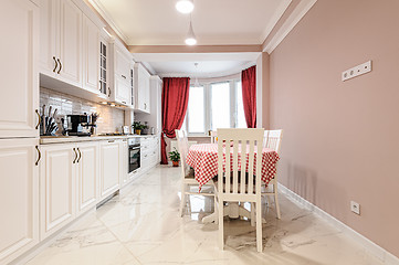 Image showing Luxury modern white kitchen interior