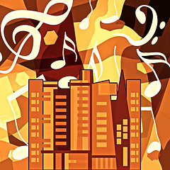 Image showing Music life in the urban city