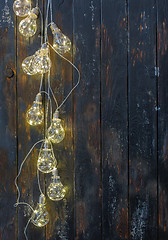 Image showing Christmas retro lamps garland.