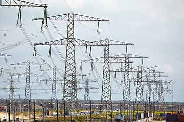 Image showing Electric lines above