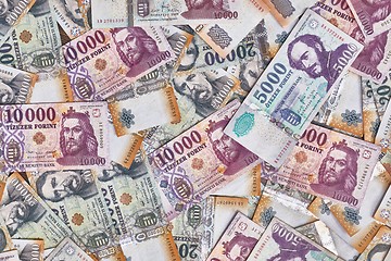 Image showing Banknotes Background, Hungarian Forints