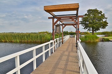 Image showing Small drawbridge bridge in the Netherlands