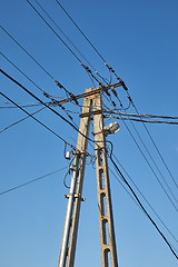 Image showing Electric line column