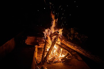 Image showing Camp Fire Flames