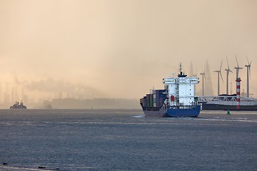 Image showing Cargo ship sailing from Rotterdam