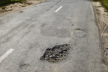 Image showing Potholes on the road
