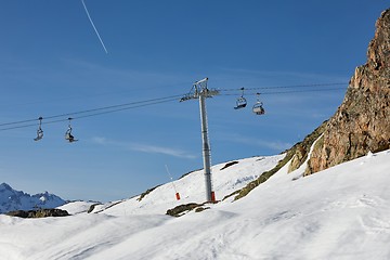 Image showing Ski lift at a ski resort