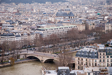 Image showing aerial view of Paris and Seine river