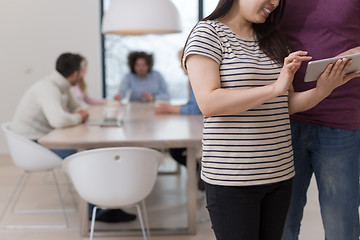 Image showing Startup Business Team At A Meeting at modern office building