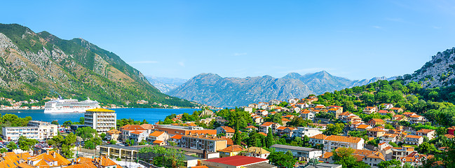 Image showing Top view at bay Kotor