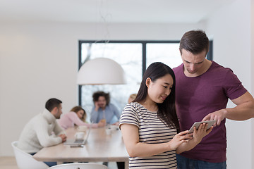 Image showing Startup Business Team At A Meeting at modern office building