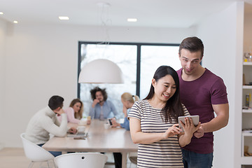 Image showing Startup Business Team At A Meeting at modern office building