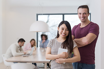 Image showing Startup Business Team At A Meeting at modern office building