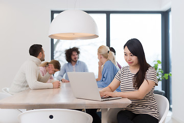 Image showing Startup Business Team At A Meeting at modern office building