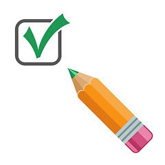 Image showing Checkmark icon with pencil