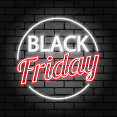 Image showing Black Friday Sale Neon signboard