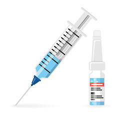 Image showing Plastic Medical Syringe and Vial Icon