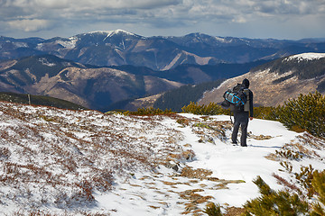 Image showing Hiking in the mountains