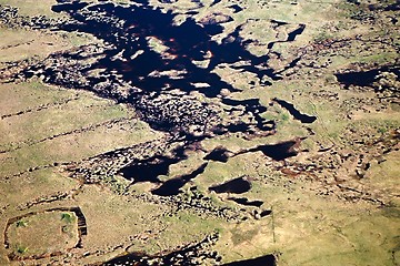 Image showing Swampy landscape from above